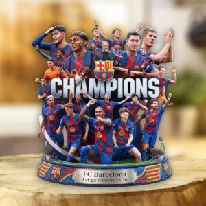 FC Barcelona LaLiga Winners 25/26 Custom Shape Acrylic Plaque - TMTHU6042