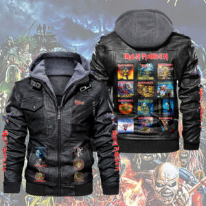 Iron Maiden 2D Leather Hooded Jacket - TMTHU6377