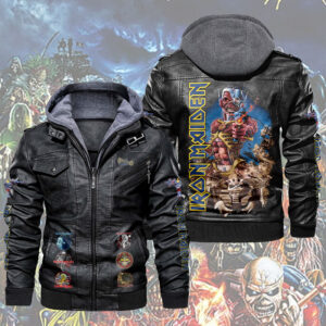 Iron Maiden 2D Leather Hooded Jacket - TMTHU6379