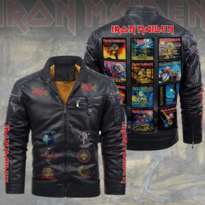 Iron Maiden 2D Leather Yellow Fleece Jacket - TMTHU6372