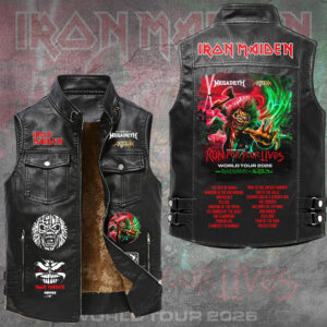 Iron Maiden 2026 World Tour Premium 2D Sleeveless Leather Vest - GNE6714