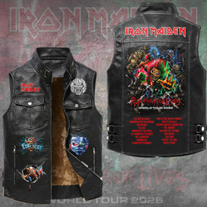 Iron Maiden 2026 World Tour Premium 2D Sleeveless Leather Vest - GNE6715