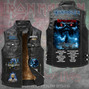 Iron Maiden 2026 World Tour Premium 2D Sleeveless Leather Vest - GNE6754