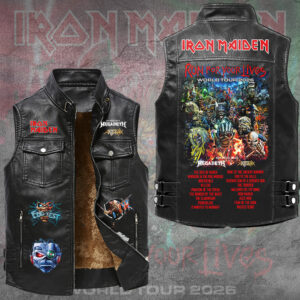 Iron Maiden 2026 World Tour Premium 2D Sleeveless Leather Vest - GNE6756