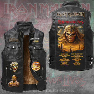 Iron Maiden 2026 World Tour Premium 2D Sleeveless Leather Vest - GNE6757