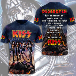 KISS Destroyer 50th Anniversary 2026 3D Apparel - TMTHU6106