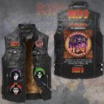 KISS Destroyer 50th Anniversary Premium 2D Sleeveless Leather Vest – GNE6717