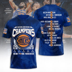 New York Knicks NBA Eastern Conference Champions 2026 3D Apparel - TANTN23186