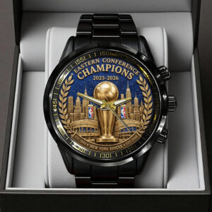 New York Knicks NBA Eastern Conference Champions 2026 Black Stainless Steel Watch - TANTN23201