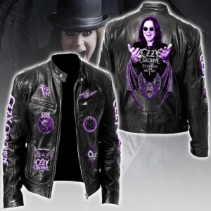 Ozzy Osbourne Motorcycle Leather Jacket - HOATT18136
