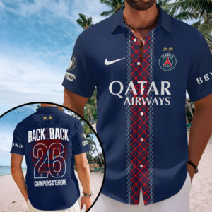 Paris Saint-Germain 25/26 Champions League Champions Short Sleeve Button-Down Shirt – HOATT18322