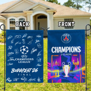Paris Saint-Germain Champions of Europe 25/26 Double-side Garden Flag - TMTHU6566