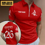 Personalized Arsenal FC Premier League Champions 25/26 Zip Polo Shirt – TMTHU6411