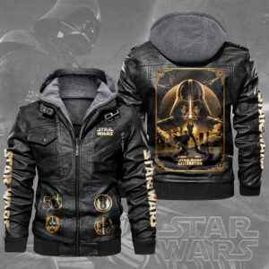 Star Wars 50th Anniversary 2027 2D Leather Hooded Jacket - TMTHU6375