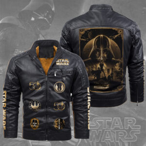 Star Wars 50th Anniversary 2027 2D Leather Yellow Fleece Jacket - TMTHU6370