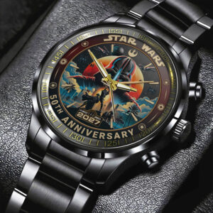 Star Wars 50th Anniversary 2027 Black Stainless Steel Watch - TMTHU5677