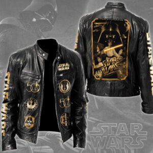 Star Wars 50th Anniversary 2027 Motorcycle Leather Jacket - TMTHU6049