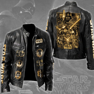 Star Wars 50th Anniversary 2027 Motorcycle Leather Jacket - TMTHU6056
