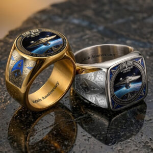 Star Trek 60th Anniversary 3D Engraved Ring - TANTN23245