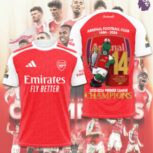 Arsenal FC Premier League Champions 25/26 3D Apparel - TMTHU6342