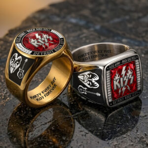KISS 3D Engraved Ring - TANTN22812