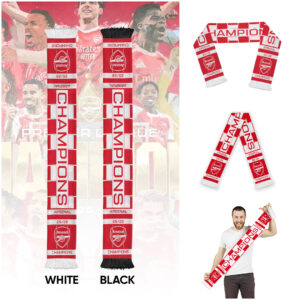 Arsenal FC Premier League Champions 25/26 Ruffneck Soccer Scarf - TANTN23038