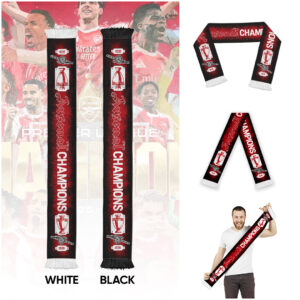 Arsenal FC Premier League Champions 25/26 Ruffneck Soccer Scarf - TANTN23039