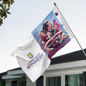 Aston Villa Europa League Winners 25/26 3D Double-side House Flag - TANTN23061