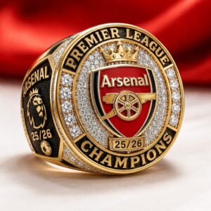 Arsenal FC Premier League Champions 25/26 3D Engraved Ring - TANTN23063