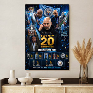 Manchester City x Pep Guardiola Rectangle Canvas With Inner Frame - TANTN23179