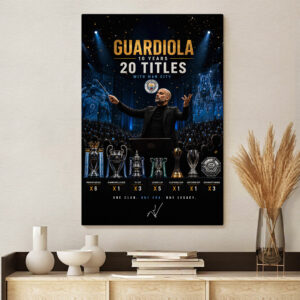 Manchester City x Pep Guardiola Rectangle Canvas With Inner Frame - TANTN23180