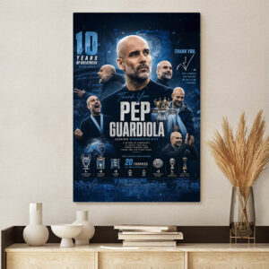 Manchester City x Pep Guardiola Rectangle Canvas With Inner Frame - TANTN23181
