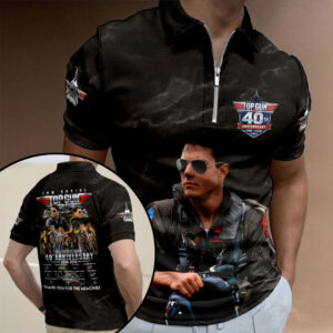 Top Gun 40th Anniversary Zip Polo Shirt - HOATT18005