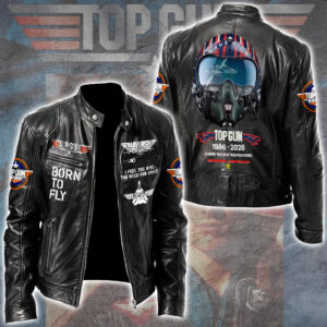 Top Gun 40th Anniversary Motorcycle Leather Jacket - GNE6294
