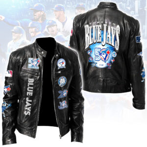 Toronto Blue Jays Motorcycle Leather Jacket - HOATT17888