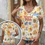 Winnie-the-Pooh 100th Anniversary 3D Women’s V-Neck T-Shirt – HOATT17917