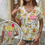 Winnie-the-Pooh 100th Anniversary 3D Women’s V-Neck T-Shirt – HOATT18097