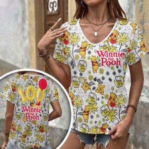 Winnie-the-Pooh 100th Anniversary 3D Women’s V-Neck T-Shirt - HOATT18097