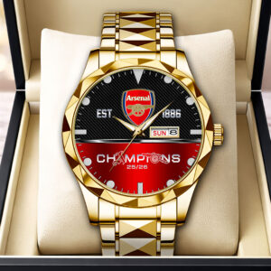 Arsenal FC Premier League Champions 25/26 Alloy Luxury Quartz Watch - HOATT18603