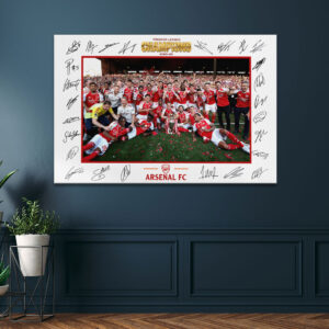 Arsenal FC Premier League Champions 25/26 Rectangle Canvas With Inner Frame - HOATT18376
