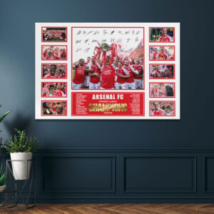 Arsenal FC Premier League Champions 25/26 Rectangle Canvas With Inner Frame - HOATT18847