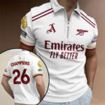 Arsenal FC Premier League Champions 25/26 Zip Polo Shirt – HOATT18419