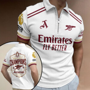 Arsenal FC Premier League Champions 25/26 Zip Polo Shirt - HOATT18783