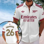 Arsenal FC Premier League Champions 25/26 Short Sleeve Button-Down Shirt – TANTN23367