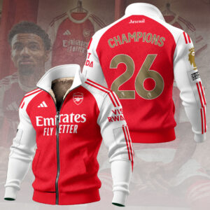 Arsenal FC Premier League Champions 25/26 Thick Knit Fleece Jacket - TANTN23528