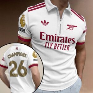 Arsenal FC Premier League Champions 25/26 Zip Polo Shirt - TANTN23366