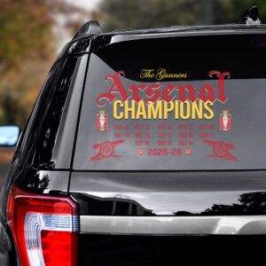 Arsenal FC Premier League Champions 25/26 3D Car Sticker - GNE6820