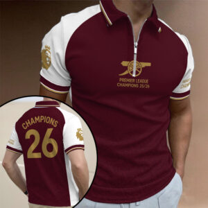 Arsenal FC Premier League Champions 25/26 Zip Polo Shirt - GNE6816