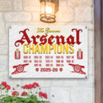 Arsenal FC Premier League Champions 25/26 Metal Sign – GNE6961