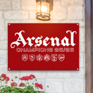 Arsenal FC Premier League Champions 25/26 Metal Sign - GNE6962